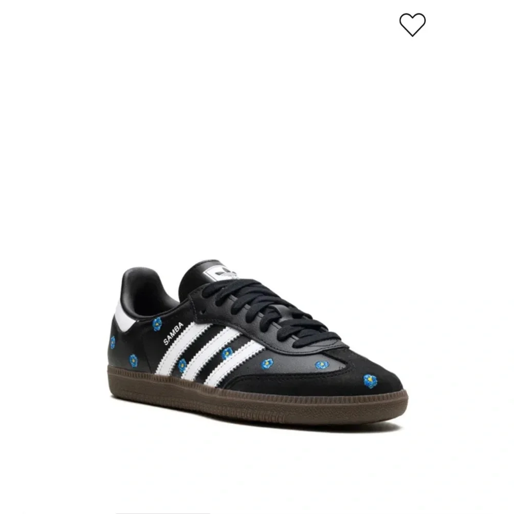 Adidas Samba OG Black with Blue Floral Sneakers - Picture 2 of 7